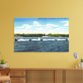 湖でスピードボートレース キャンバスプリント (インサイチュ (リビング))