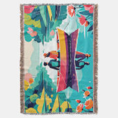 湖でボートに乗ったカップル – ブランケット (正面縦)