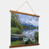 湖でボートを漕ぐ – Allgau 吊り下げ型タペストリー (傾斜あり)