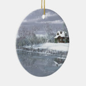 湖で冬 セラミックオーナメント (右)