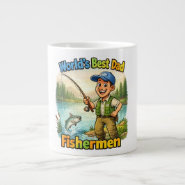 湖で最高の釣り人パパ 面白いギフトアイデア ジャンボコーヒーマグカップ