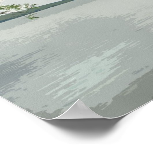 湖で柳 ポスター (角)