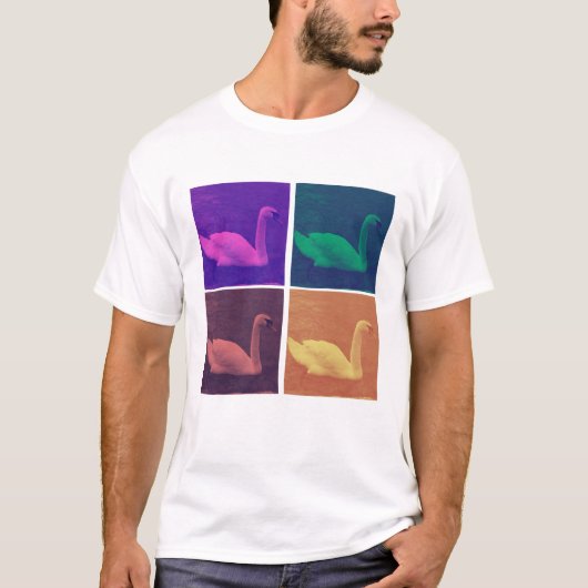 湖で泳ぐ – 4色の異なる色 Tシャツ (正面)