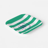 湖で浮かんで乾杯 グリーンストライプ プレート (傾斜あり)