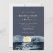 湖で満月の結婚式への招待状 招待状 (正面)