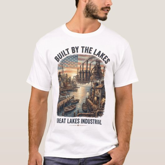 湖で築かれた中西部の工業漁業 Tシャツ (正面)