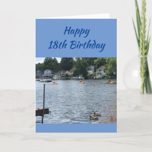 **湖で素晴らしの1日として**18誕生日" カード