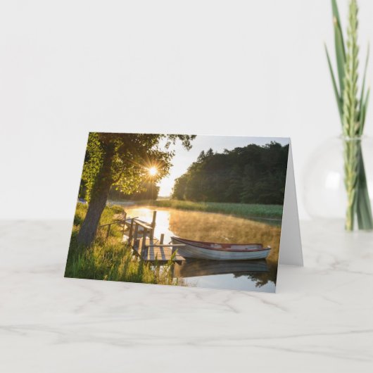 湖で繋ぎ止められるボート カード (正面)