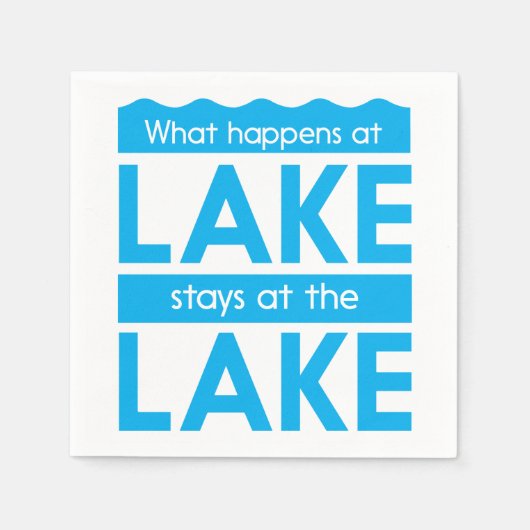 湖で起こること湖にとどまる スタンダードカクテルナプキン (正面)