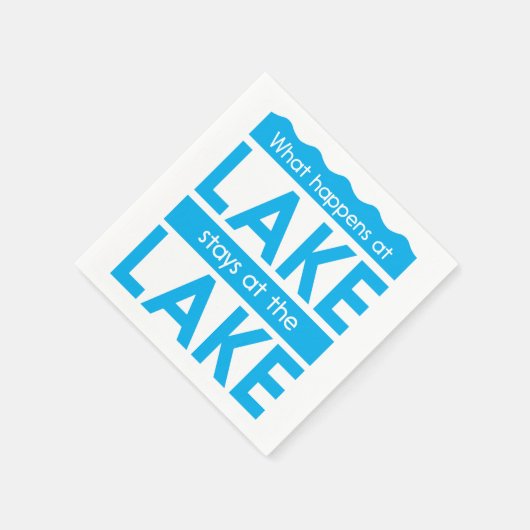 湖で起こること湖にとどまる スタンダードカクテルナプキン (角)