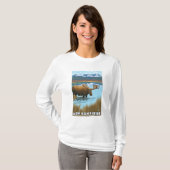 湖で飲む新しいHampshireMoose Tシャツ (正面フル)
