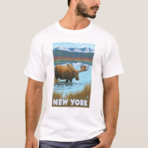 湖で飲む新しいYorkMoose Tシャツ