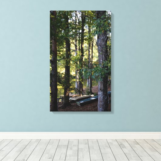 湖で キャンバスプリント (インサイチュ (ウッドフロア))