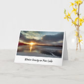 湖としてpine湖の冬の美しいは凍っています カード (黄色い花)