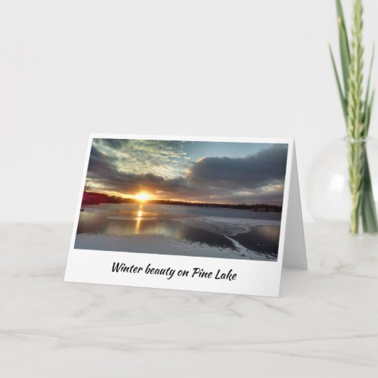 湖としてpine湖の冬の美しいは凍っています カード (正面)