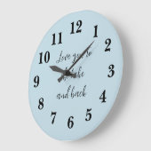 湖とバック青の大きな名門私立校風の時計に愛 ラージ壁時計 (傾斜)