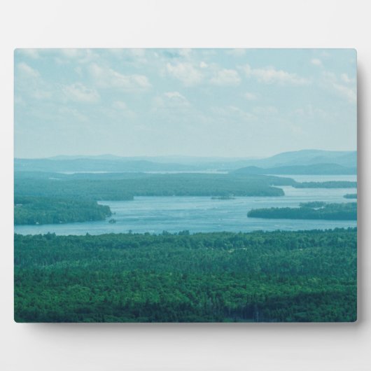 湖とマウンテンビュー フォトプラーク (正面)