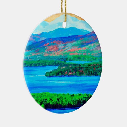 湖と山のセラミックオーナメント、アート絵画、 セラミックオーナメント (右)