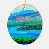 湖と山のセラミックオーナメント、アート絵画、 セラミックオーナメント (左)