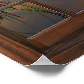 湖と山のフェイク窓の錯覚 ポスター (角)