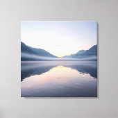 湖と山の風景壁画  キャンバスプリント (正面)