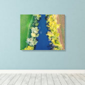 湖と木の秋で風光明媚な空中風景 キャンバスプリント (インサイチュ (ウッドフロア))