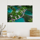 湖と滝の写真プリント。プリトヴィツクロアチア ポスター (キッチン)