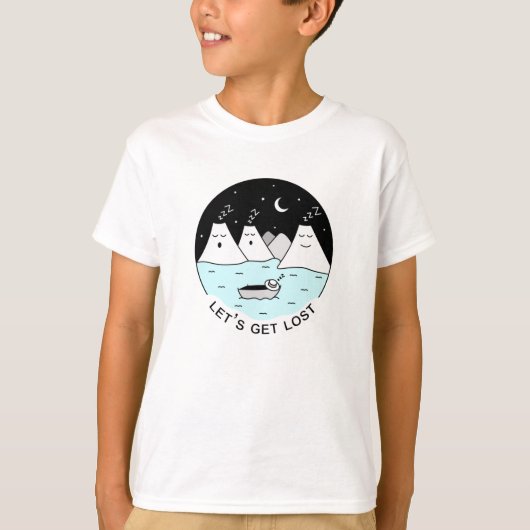 湖と眠い火山 Tシャツ (正面)