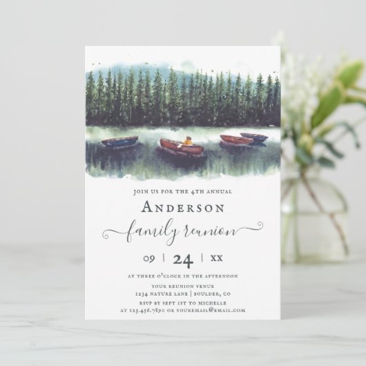 湖と素朴ボート/カヌファミリー懇親会 招待状 (スタンド正面)