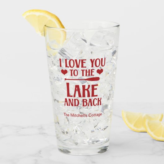 湖と背中に愛する – バレンタインデー タンブラーグラス (アイス正面)