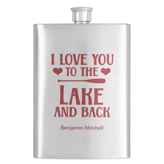 湖と背中に愛する – バレンタインデー フラスク (正面)