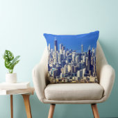 湖と都心のシカゴの空中写真 クッション (椅子)