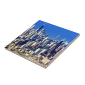 湖と都心のシカゴの空中写真 タイル (側面)