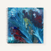 湖と雑草アクリル絵を描の8.5"x8.5" ノートブック (正面)