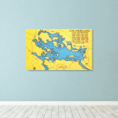 湖と高速道路のロードマップ キャンバスプリント (インサイチュ (ウッドフロア))