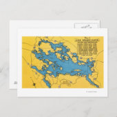 湖と高速道路のロードマップ ポストカード (正面/裏面)