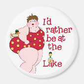 湖にいた方がよっぽど楽しい! マグネット (正面)