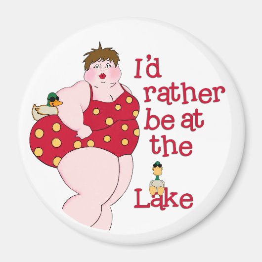 湖にいた方がよっぽど楽しい! マグネット (正面)