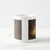 湖によるインドの日没のシカ コーヒーマグカップ (中央)