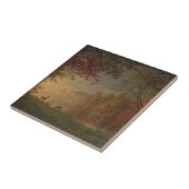 湖によるインドの日没のシカ タイル (側面)