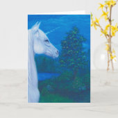 湖によるユニコーン カード (黄色い花)