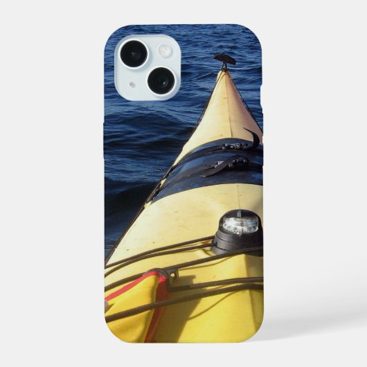 湖にカヤック iPhone 15ケース (裏面)