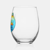 湖に住む時間の茎のないワイングラス ステムなしワイングラス (左)