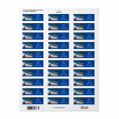 **湖に住む**差出人住所ラベル ラベル (フルシート)