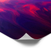 湖に包まれたピンクと紫の夕日 ポスター (角)