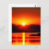 湖に反射する日の出 ポストカード (正面/裏面)