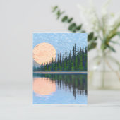 湖に反射する月 ポストカード (スタンド正面)