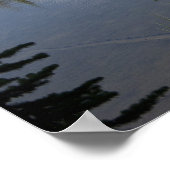 湖に反映された山の峰 ポスター (角)