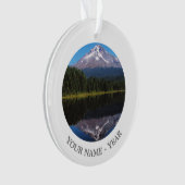 湖に反映される山のフード オーナメント (正面)