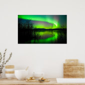 湖に映し出された北方灯 ポスター (キッチン)